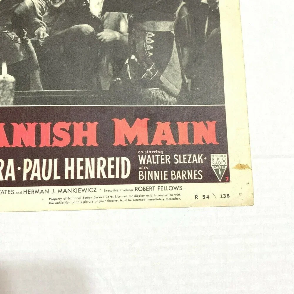 Set‎ 5 The Spanish Main 1953 Lobby Card Movie Poster Maureen Ohara Paul Henreid